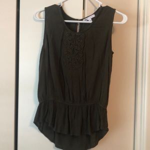 DR2 Tank Top with Cinched Waist and Drop Tail